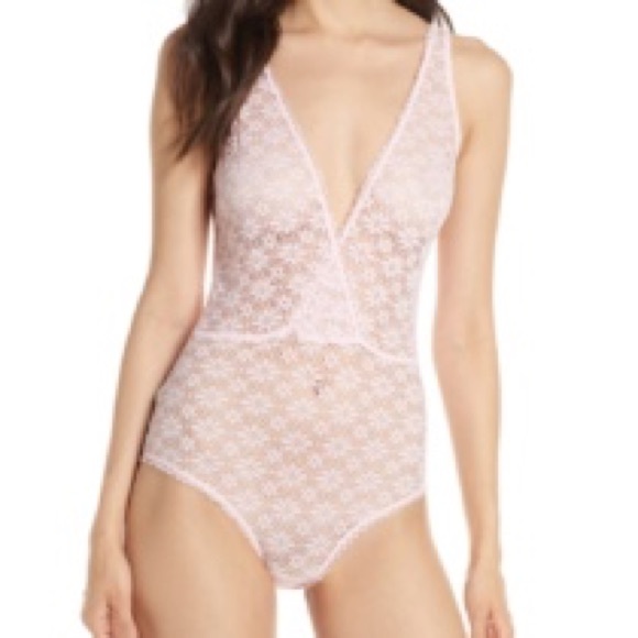 Honeydew Intimates Other - Honeydew Intimates Pink laced body suit size M